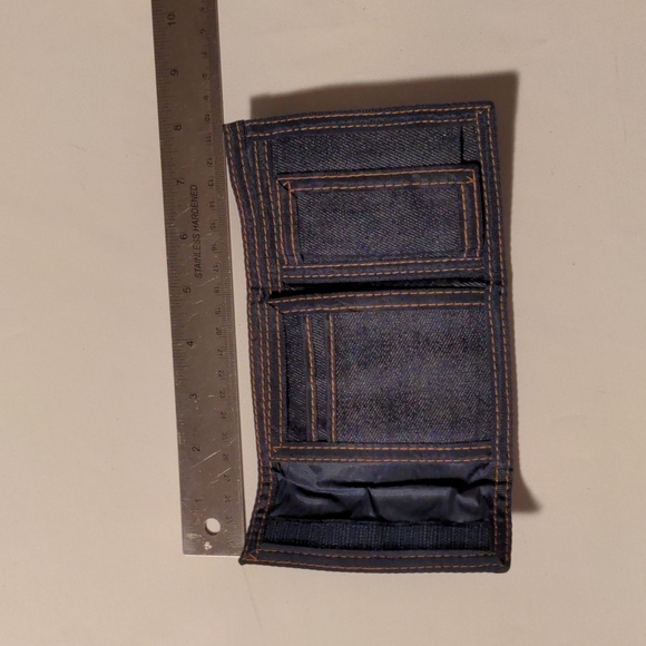 1970 Vintage LeVI'S Denim Trifold Unisex Wallet Dark Blue EUC - Picture 8 of 14